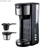 Coffee Makers 2-in-1Capsule And Coffee Powder Brewing Coffee Maker Comes With 30oz Detachable Water Tank2 FiltersBlack Stainless Steel Look Y240403