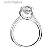 Top Calidad 1To1 Diseñadora original Carter Classic Four Claw Head Diamond Wedding Femenino 925 Sterling Silver Original Designer Logotipo Grabación Anillo