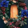 装飾的な花ポインセチアクリスマスツリーの飾りフラワーピックリースガーランド装飾のためのホリデーパーティー