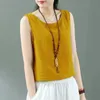 Fashion Oneck Solid Color Sleeveless Tank Top Tshirts Womens Clothing Summer Loose Korean Tops Casual Tee Shirt 240403