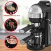 Kaffebryggare 800 watt cappuccino brygger och espresso maker w/ skummande trollstav svart.usa.new y240403