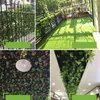 Flores decorativas 12pcs/embalagem Planta artificial Planta parede pendurada em folhas de uva falsas Folhas de casamento de jardim ao ar livre de decoração de casamento de jardim