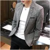 Męskie garnitury Blazers Light Luxury High-end Single Western Coat 2024 Spring and Autumn Casual Suit British Small Trend Drop dostawa appa otqdw