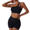 Behba's nclagen sport beha een schouder dames yoga -vest met verwijderbare kussen elastische hardloop fitness workout gym crop tank top impact
