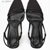 Kleiderschuhe traf schwarze Sandalen High Heels 2024 Sommer schick flacher Kopf Stilettos Frauen Neue Khaqi -Außensohle Sanfdal Pumps für H240403