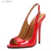 Dress Shoes Women Fashion Fetish High Heels Sandals Slip-On Patent Leather 13CM Thin Classics Pumps Red H240403