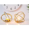 Candle Holders Q1JA Modern Wrought Iron Geometric Holder Gold Candlestick Tea Light Crafts Fo