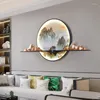 Lâmpada de parede 8m imagem moderna dentro criativo paisagem chinesa mural fundo cabeceira arandela led para casa sala de estar