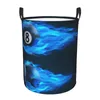 Laundry Bags Folding Basket Flying Billiard Eight Ball Round Storage Bin Large Hamper Collapsible Clothes Toy Bucket Organizer