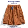 Men's Pants WASSUP ISSUE American WorkWear ShortS Summer Trendy Brand Loose And Cool BreathaBle Casual Straight Leg Capris