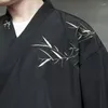 Erkekler Sıradan Gömlek Kimono Erkekler Pelerin Posta Para Hombre Siyah Kat Beyaz Sahil Gömlek Yaz Haori Unisex Samurai Giyim Japonca