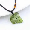 Decorative Figurines Natural Unique Crystal Quartz Necklace Green Stone Moldavite Pendant Meteorite Outer Space Aerolite Impact Glass
