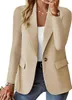 Herbst LongSleeved Solid Color Fashion Einfacher Allmatch Cardigan kleiner Anzug für Frauenkleidung 240318