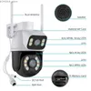 Altre fotocamere CCTV 4K 8MP Dual Lens Screen IP Camera IP Camera WiFi Color IR Night Vision Auto Tracciamento WiFi Surveillance Cameras APP ICSEE APP Y240403