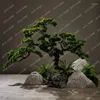 Dekorative Blumen künstliche Begrüßung Kiefernbaum Bonsai Gefälschte Bäume grüne Pflanzen Ladenfenster Ecke Landschaft