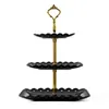 Plates 3 Tier Cake Tray Holiday Party Stand Afternoon Tea Wedding Plastic Display Rack Table Decoration Trays