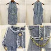 Robes décontractées de base High Street EST Robe d'été Femmes sans manches Sans manches à franges à franges frangés Denim 210521 Drop Livraison AP DHTSC