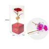 Dekoracyjne kwiaty Walentynki Rose 24K Folia Złota na zawsze Love Work Decor Lover Lighting Kreatywny prezent