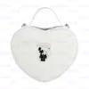 2024 Heartbag Opa Mini Kleine Flap Womens Imitatie Parels Lamsvacht Gewatteerde S Echt Lederen Handtassen Crossbody Schouderketting Box Tas