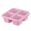 Schakel containers uit 4 kleur tarwe plastic frisse houdboxen snack candy lunch bento verblijfzakken