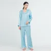 Home kleding losse en comfortabele zijden pyjama set moerbei v-neck elegant nachtkleding