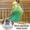 Other Bird Supplies Stainless Steel Food Bowls Parakeet Feeder Cage Removable Ferret Dish For Lovebird Conure Cockatiel