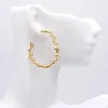 Örhängen 4st CZ PAVED DINTY GOLD LEAF HOOP EARRINGS, GOLD HOOP EARRING, 42mm Circle Leaf Earring (GB2019)