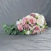 Decorative Flowers Artificial Rose Wedding Romantic Bouquet Bride Bridal Bouquets Bridesmaid Valentine's Day Confession Party