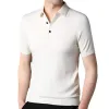 Polos pour hommes s collier mince pull à manches courtes pure laine pure printemps et chemises en tricot d'été