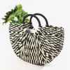 Dinner Package New Wholesale Retail Fashionable White Grass Woven Bag Semi-circular Seaside Vacation Beach Womens