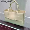 Handbag Bottegvenetass Milan Woven Arco Tote Horizontal Grain Cowhide Handheld Shopping Bag