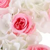 Bandlers Candlestick Garland Rose Wreath Party Rings For Pillars Mariage Decoration Faux