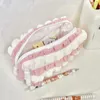 Storage Bags Candy Color Stripe Colorblock Bag Student Fashion Large Capacity Bubble Cloud Stationery Pencil Case Cosmetic Pouch