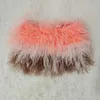 Urban Sexy Dresses True Ostrich Feather Multicolor Mini kjol Elastisk midja Sexig klädklubb Party Dance Rave Kort kjol Note Välj 3 färger 2443