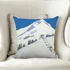 Pillow Ski Ski Cenário de inverno Villa Villa Cover Decoração de casa Bonz