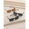 3pcs Square Frame Fashion Classic Pink Y2K Black Leopard Sunglasses for Women Vacation Daily Life Clothing Accessories