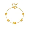 Bracelets de liaison Meyrroyu 316l Bracelet en acier inoxydable Fashion Gold Couleur Butterfly Hand Small Jewelry Bangle For Women Girls