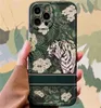 Designer di tigri verdi di alta qualità iPhone Case Fashion Brand Acqua Resistente al telefono per 14 13 12 11 Pro Max 7 8 Plus1937441
