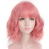 Peruklar aosi sentetik kısa dalga pembe mor siyah bob doğal saç perukları ile ısıya dayanıklı fiber cosplay lolita peruklar kadınlar için