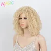 Perücken Magie 14 Zoll Afro gekinky lockiges Haar Perücken natürliche Bob hohe Dichte Haarsynthetik Ombre Blonde Hitzebeständige Perücken für Frauen