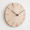 Wall Clocks Modern Minimalist Style Wooden Clock Creative Silent Quartz For Home Living Room Bedroom Decoration
