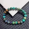Link armbanden 8 mm Natuurlijk Phoenix Turquoise Bracelet Handmade Reiki Crystal Fortune Energy Bangle Mineral Woman Amulet Sieraden Gift