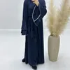 Vêtements ethniques 2024 Dernières Abaya musulman à manches à manches fusées Sets 3pc Femelle pleine longueur Silky Dubai Luxury Islamic Cardigan Scarf