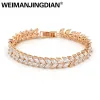 Bracelets Weimanjingdian Marque Marquise Cut Cumbic Zirconia CZ Crystal Tennis Bracelets pour femmes Bride Mariage Prom Charme bijoux Cadeaux