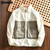 Heren Jackets Fashion Waffle Mens Jacket Simplicity Pockets Color Block Stand Stand Stand Kraagjas Patchwork Japanese Casual rits