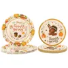 Disposable Dinnerware 32 Pcs Thanksgiving Dinner Plate Cutlery Delicate Fruit Set Festival Paper Snack Dish Plates Cake