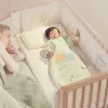 Borstar baby sovsäck 3.5tog vinter tjocka barn bärbar filt tecknad djurtryck hålla varm sömntäcke borttagbara ärmar