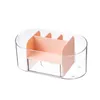 Storage Boxes Clear Plastic Cosmetic Container Portable Display Box With Mini Drawer For Cotton Pads Sponge Beauty Makeup Brushes