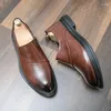 Casual Shoes Men's Classic Mens Dress Business Block Brown Office Carving Men Party Wedding Oxfords Sizes 38-46