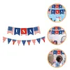 Party Decoration 2 Pcs Independence Day Banner American Bunting Flag Hanging Flags Memorial Supplies Indoor National Paper